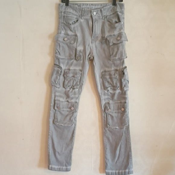First Row Other - First Row Gray Denim Cargo Pants. Size 30/32. Great For School.